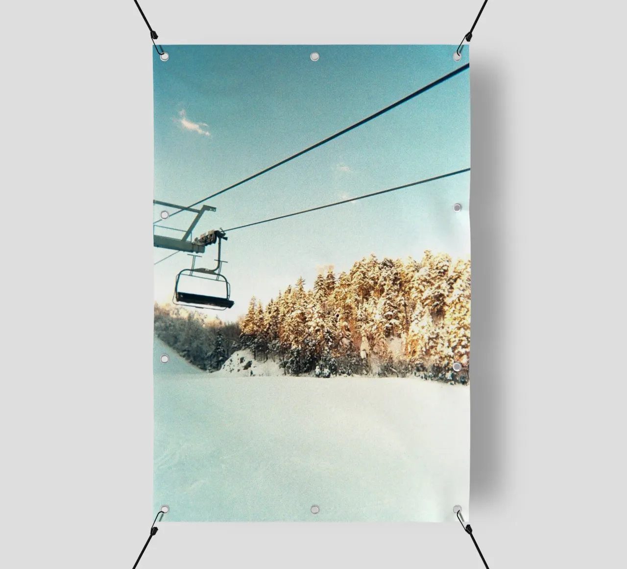 impianto di risalita per sci da neve telo in pvc da space words