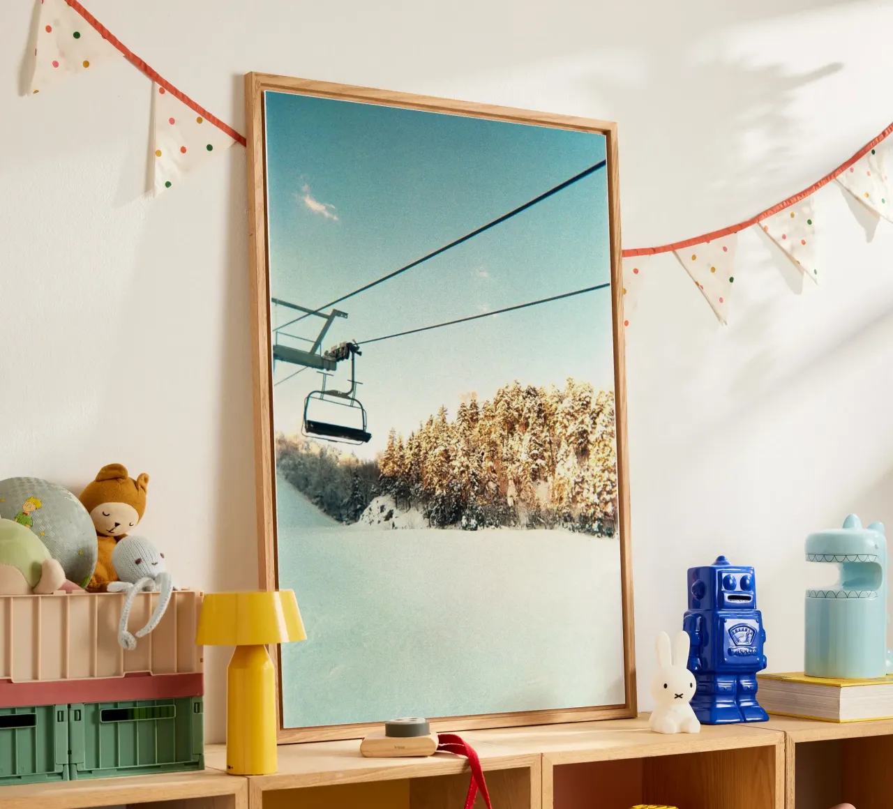 impianto di risalita per sci da neve plexiglass da space words