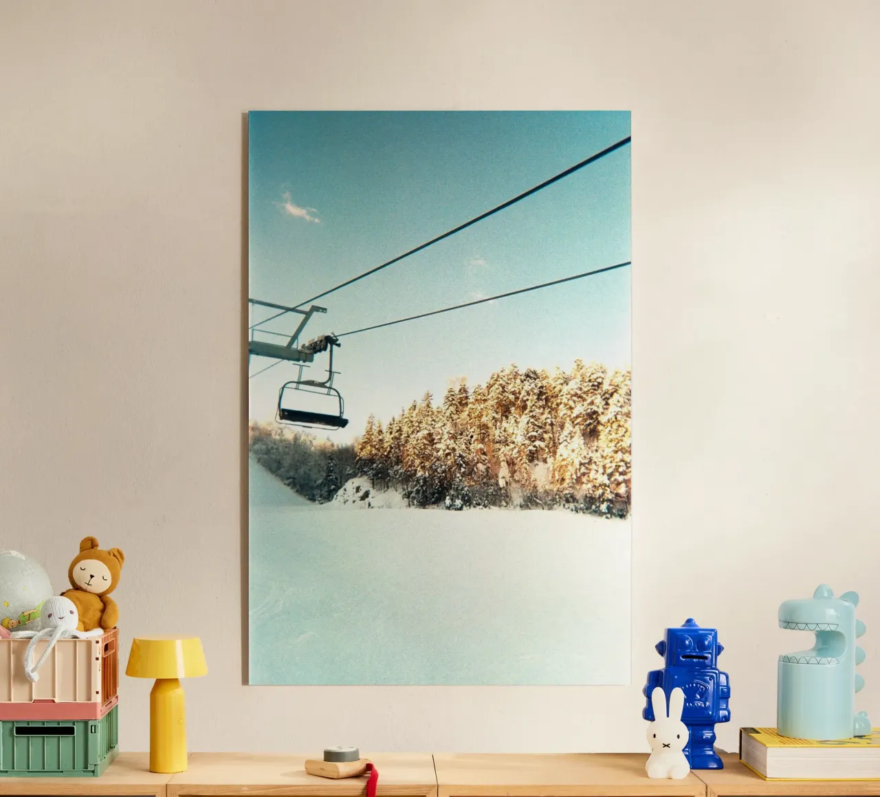 impianto di risalita per sci da neve plexiglass da space words