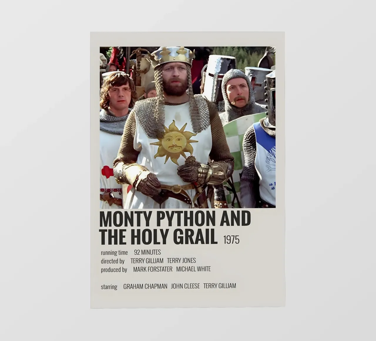 MONTY PYTHON AND THE HOLY GRAIL 1975 telo in pvc da MVFminimalist