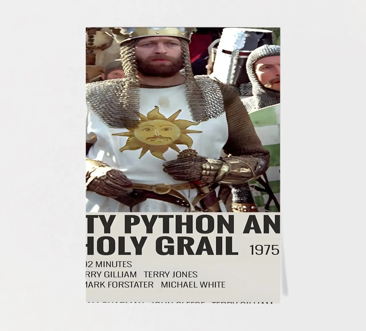 MONTY PYTHON AND THE HOLY GRAIL 1975 foglio adesivo da MVFminimalist
