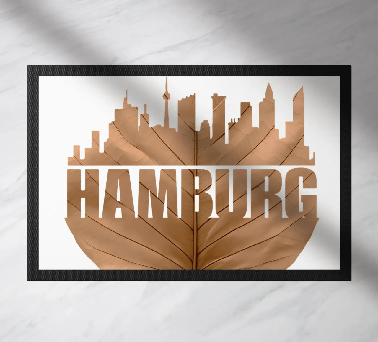 skyline della città di amburgo illustrazione di taglio delle foglie zerbino da kahfiza