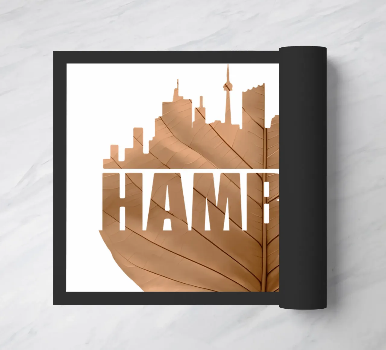 skyline della città di amburgo illustrazione di taglio delle foglie zerbino da kahfiza