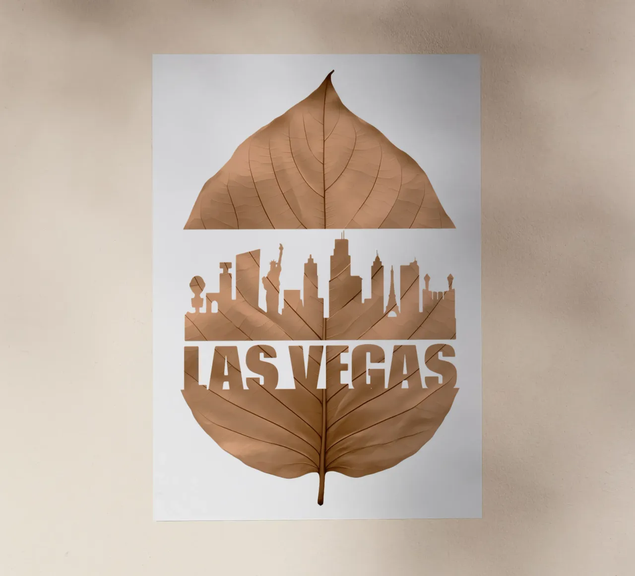 ilustrazione di taglio delle foglie dello skyline della città di las vegas pellicola backlit da kahfiza