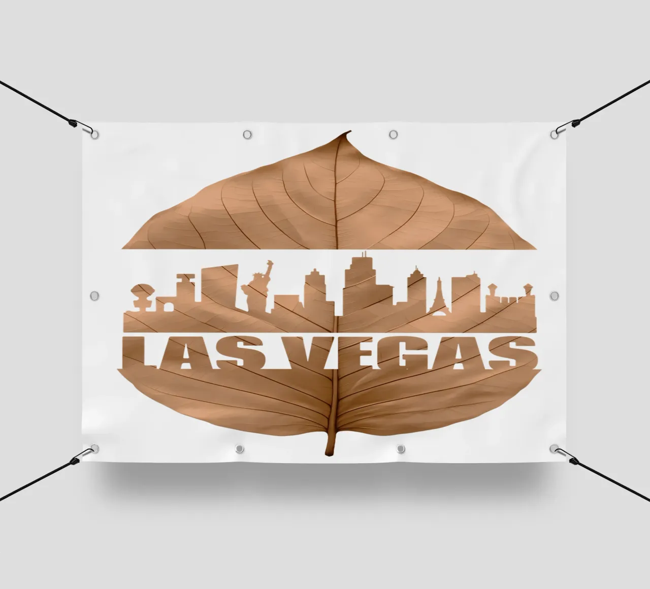 ilustrazione di taglio delle foglie dello skyline della città di las vegas telo in pvc da kahfiza