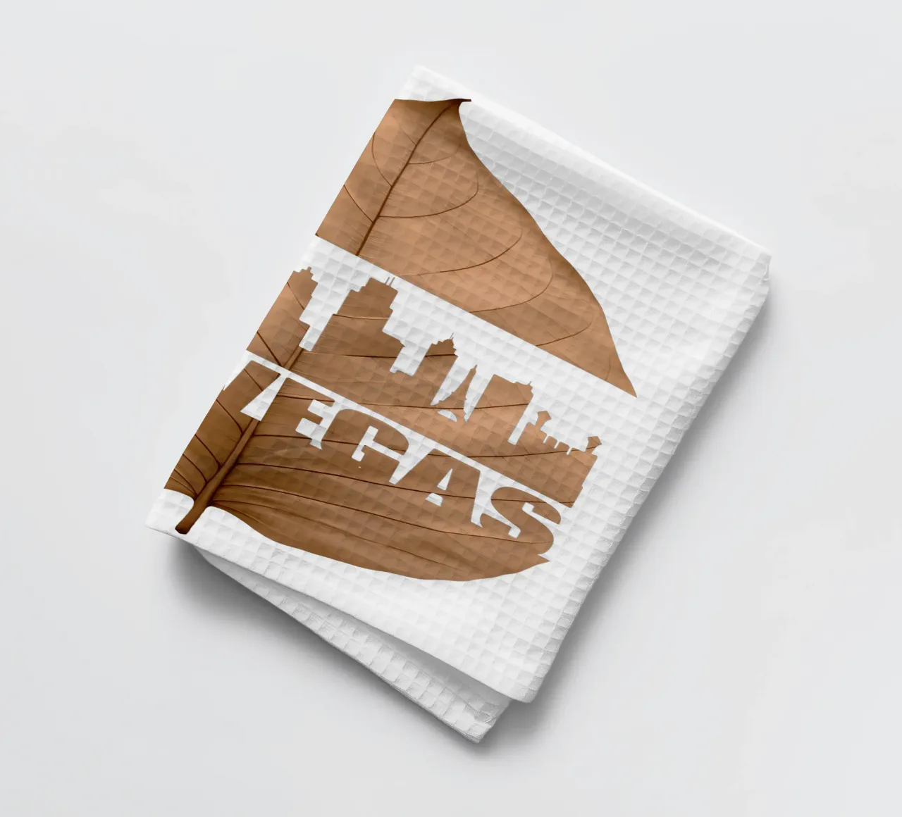 ilustrazione di taglio delle foglie dello skyline della città di las vegas canovaccio da cucina da kahfiza