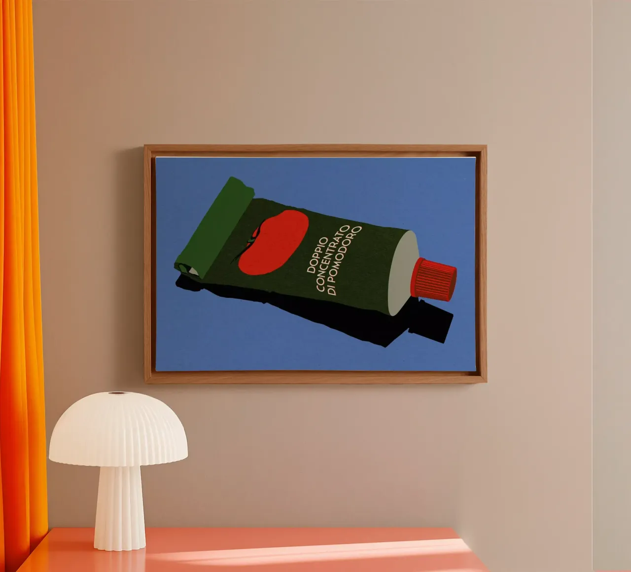 Tomatenmark Tube canvas met Baklijst van Rosi Feist