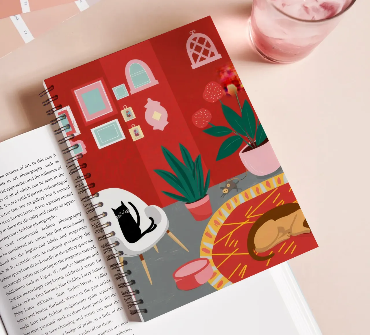 Bohemian Cat Nap spiral notebook by Tiga Bersama