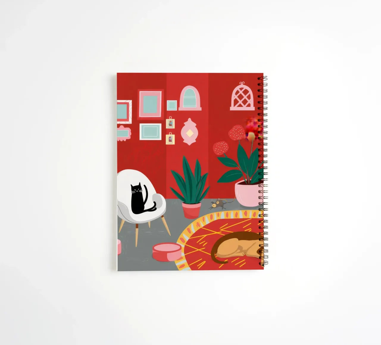 Bohemian Cat Nap spiral notebook by Tiga Bersama