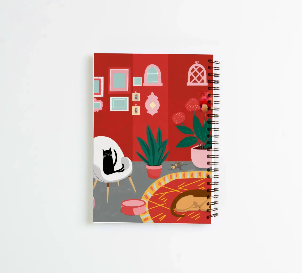 Bohemian Cat Nap spiral notebook by Tiga Bersama