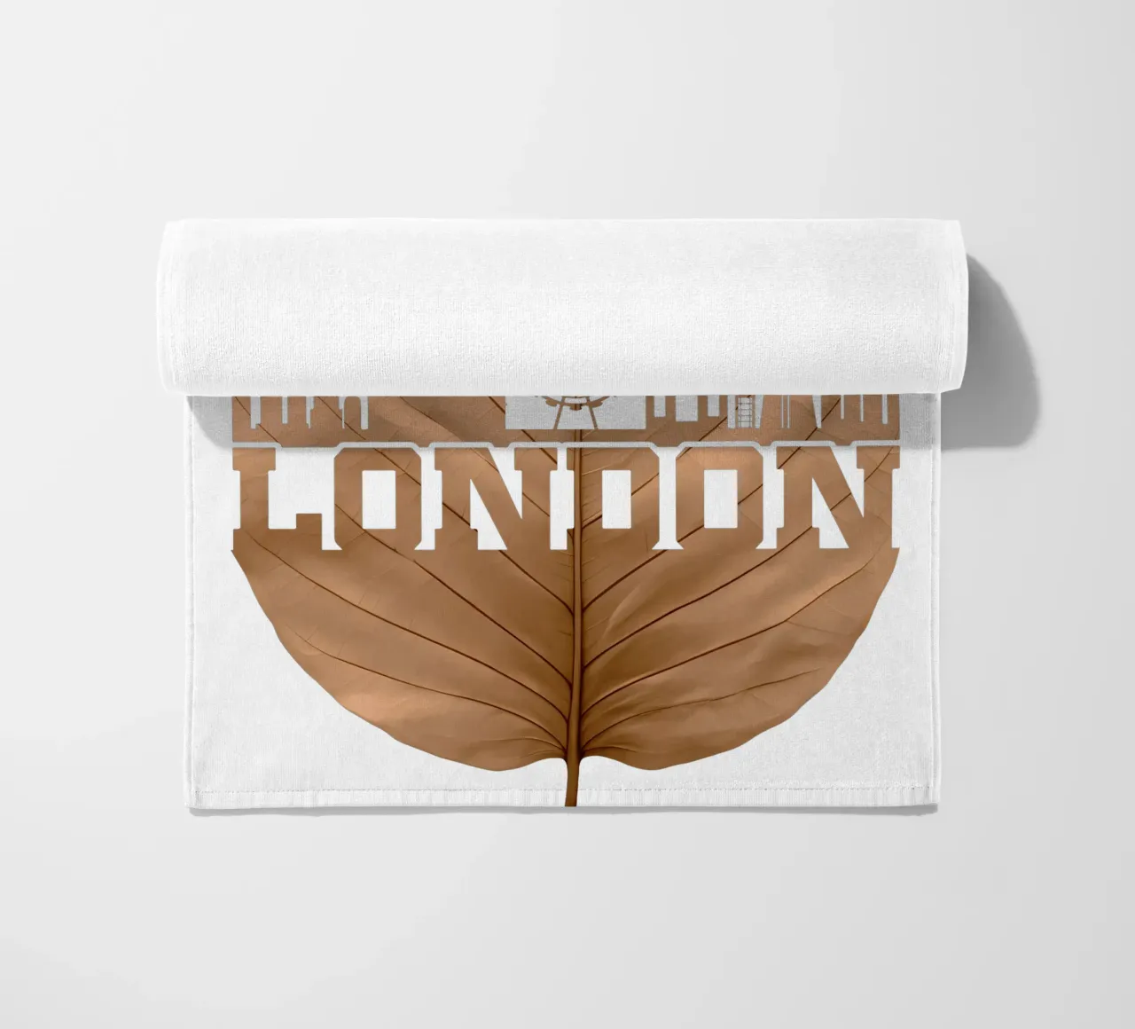 ilustrazione di taglio a foglia dello skyline della città di Londra telo mare da kahfiza