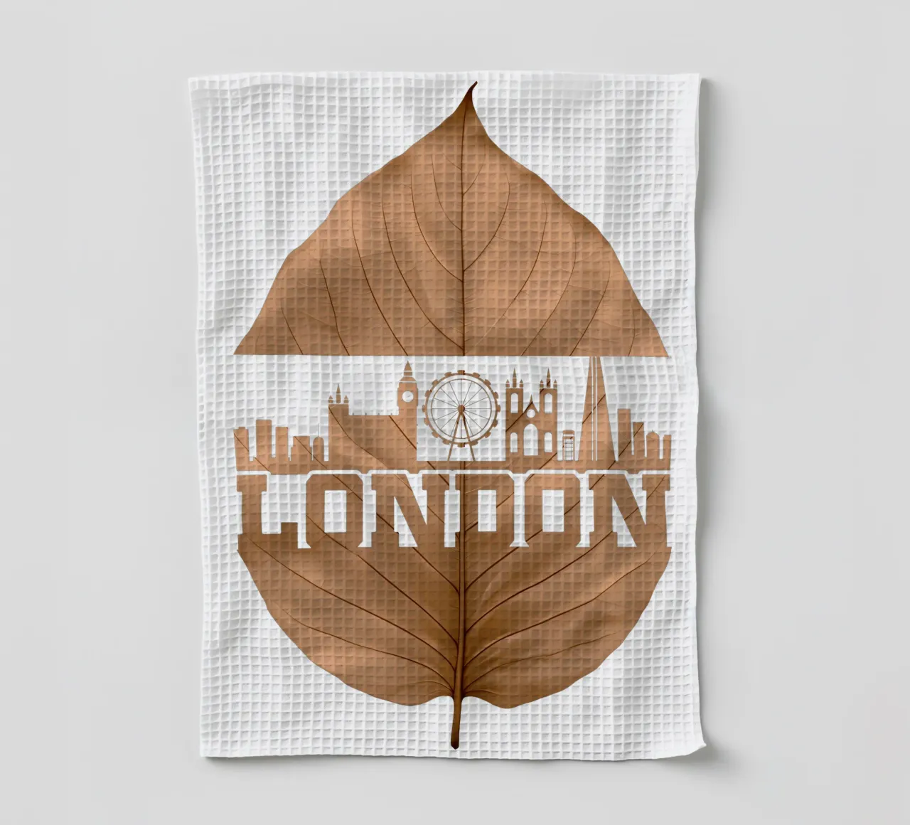 ilustrazione di taglio a foglia dello skyline della città di Londra canovaccio da cucina da kahfiza