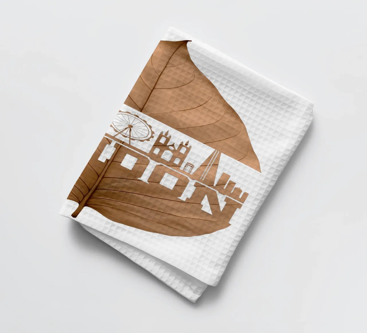 ilustrazione di taglio a foglia dello skyline della città di Londra canovaccio da cucina da kahfiza