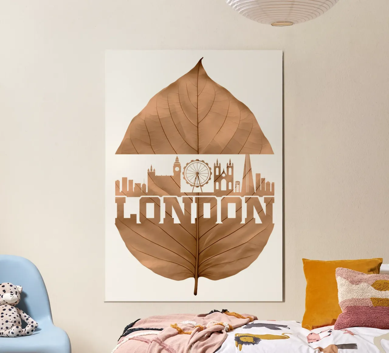ilustrazione di taglio a foglia dello skyline della città di Londra carta hahnemühle da kahfiza