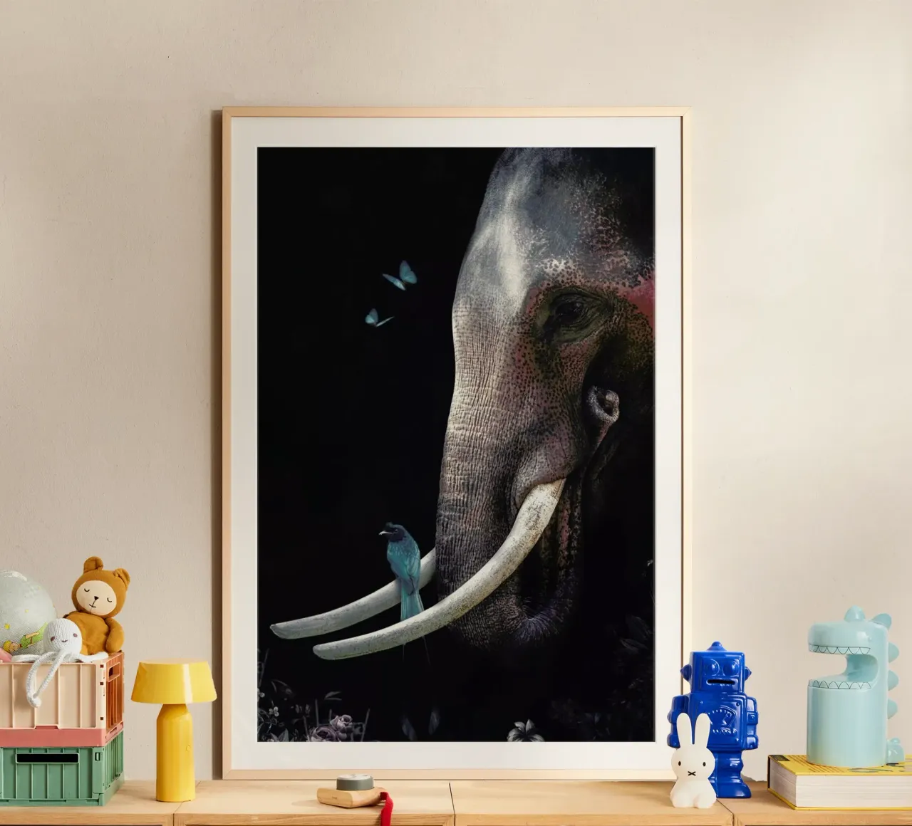 Elephant 3 poster con telaio in alluminio da Wouter Rikken