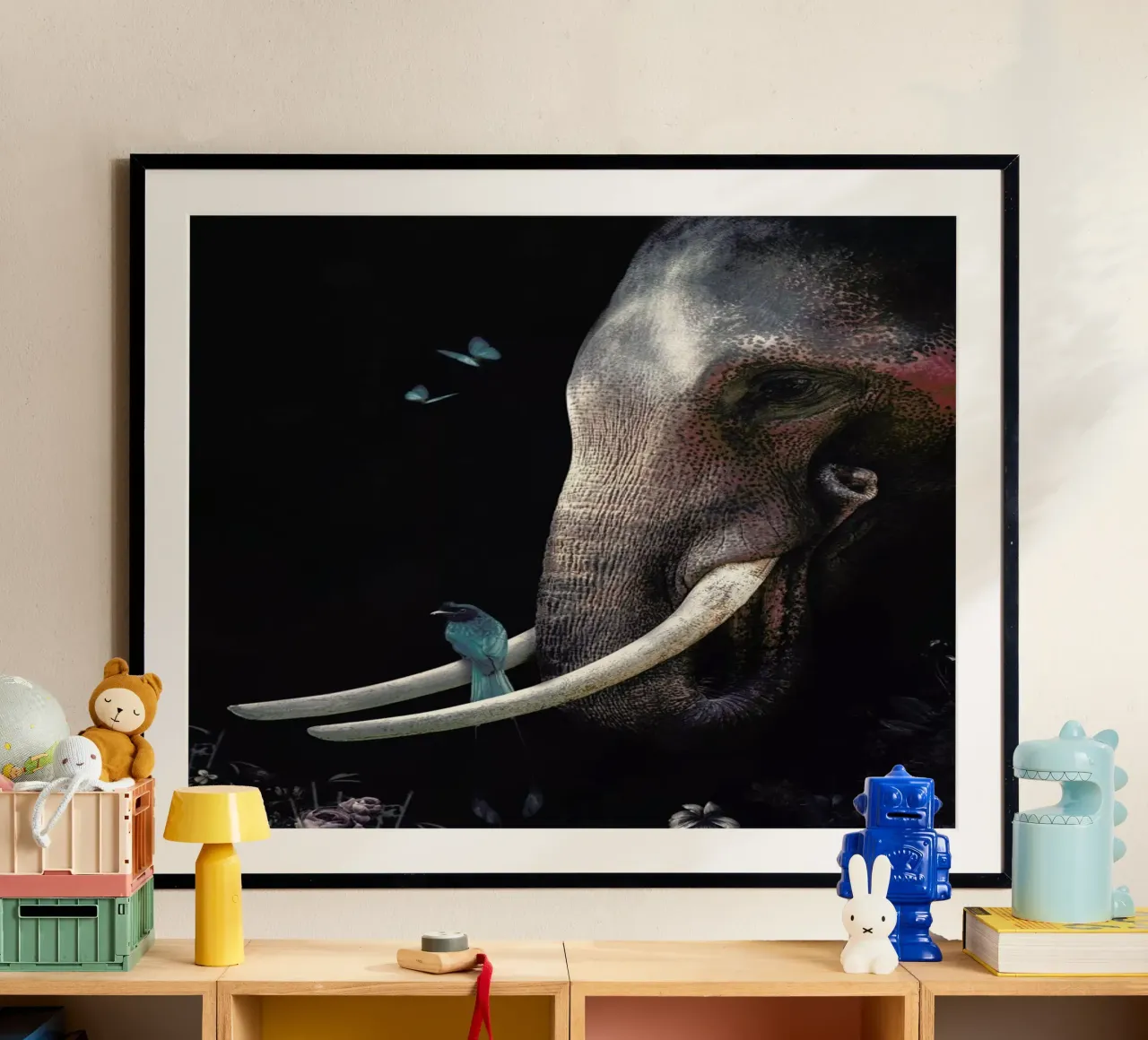 Elephant 3 poster con telaio in alluminio da Wouter Rikken