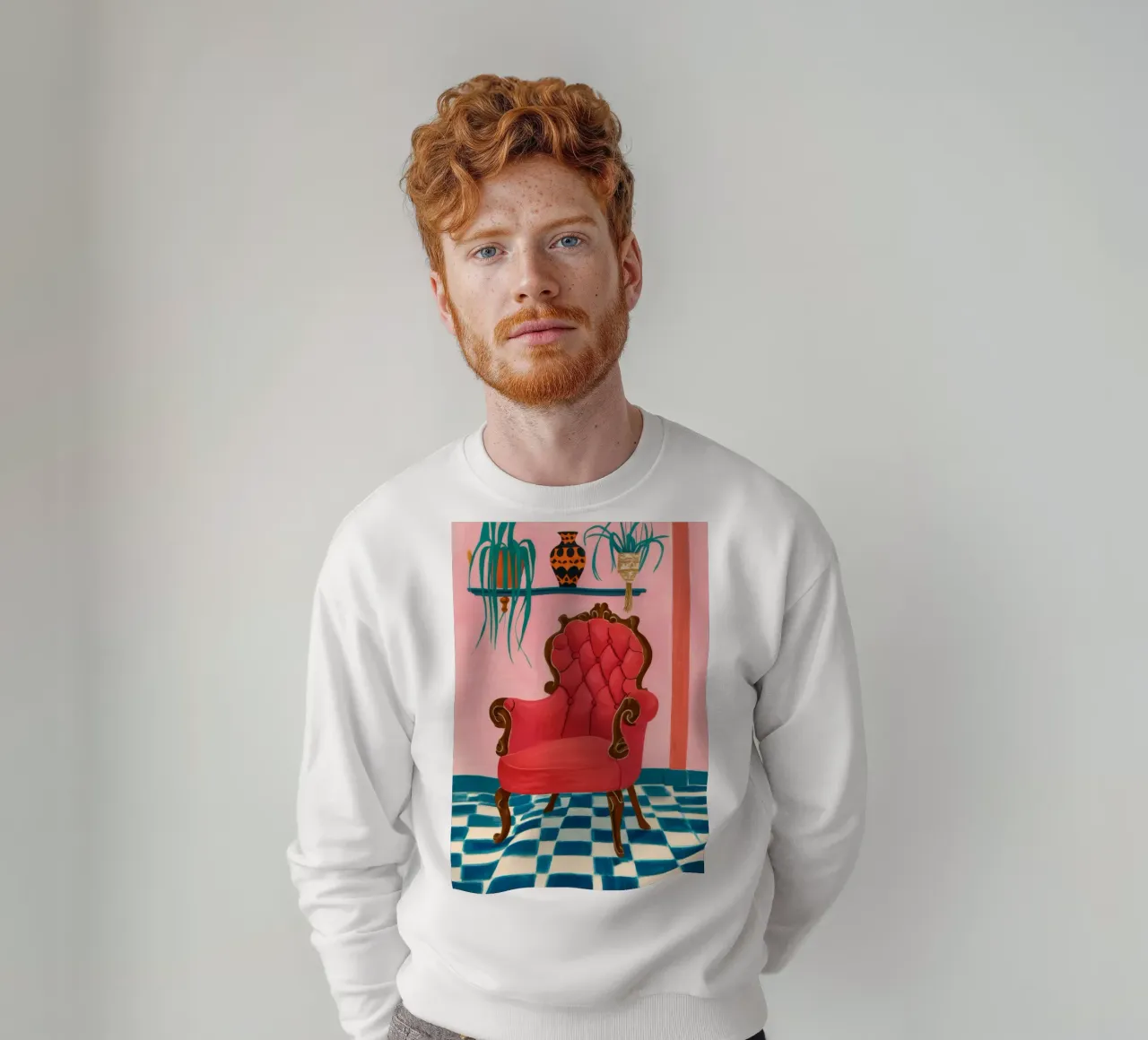 Checkered Floor Chaise Sweatshirt von Tiga Bersama