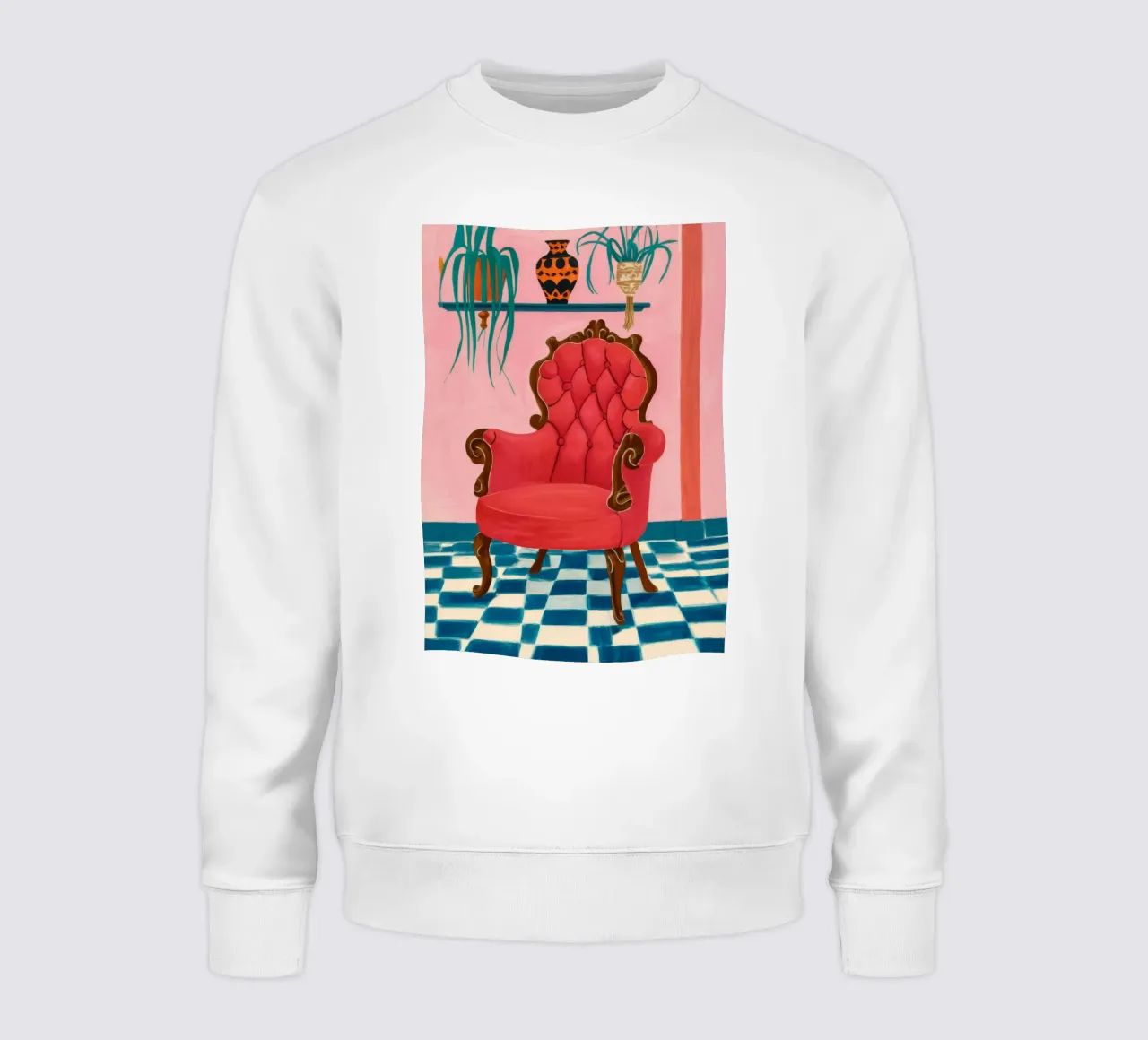 Checkered Floor Chaise Sweatshirt von Tiga Bersama