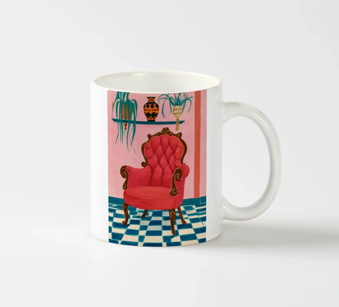 Chaise a pavimento a scacchi tazza in ceramica da Tiga Bersama
