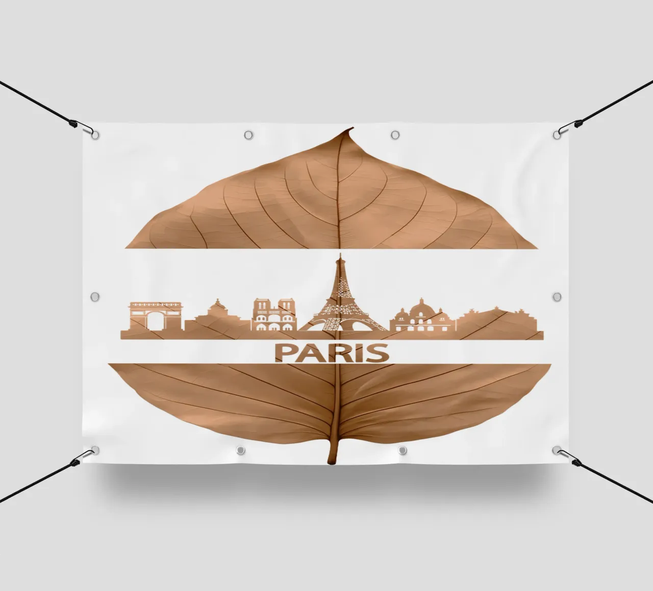 skyline della città di parigi ilustrazione di taglio delle foglie telo in pvc da kahfiza