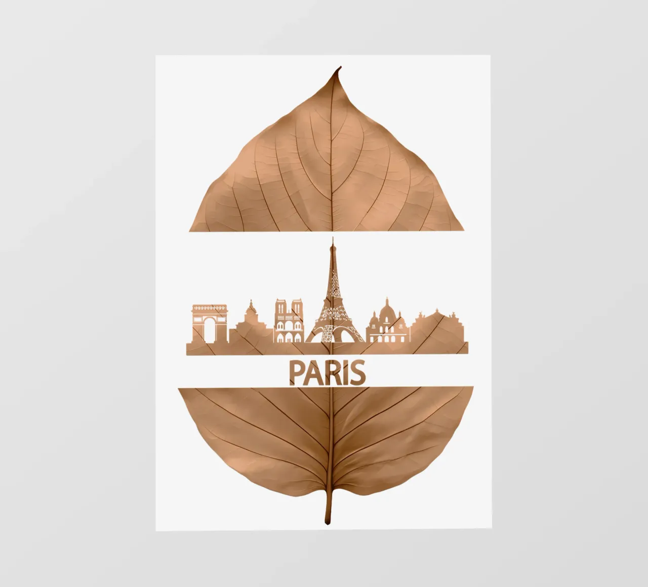 skyline della città di parigi ilustrazione di taglio delle foglie telo in pvc da kahfiza