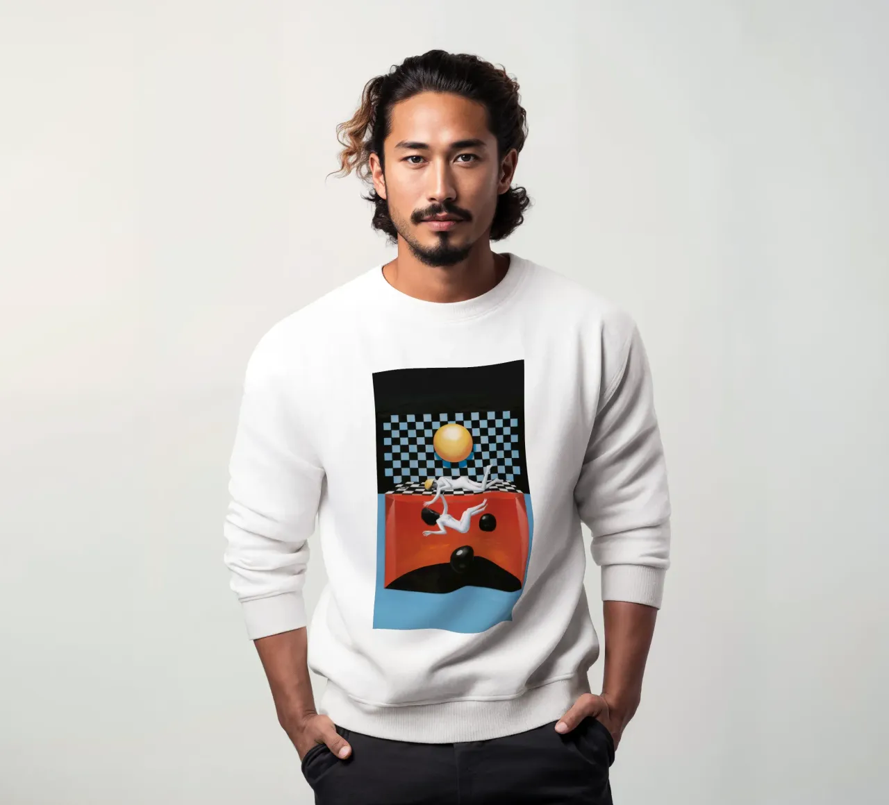 Astrazione del sole a scacchi felpa da Pan Denim