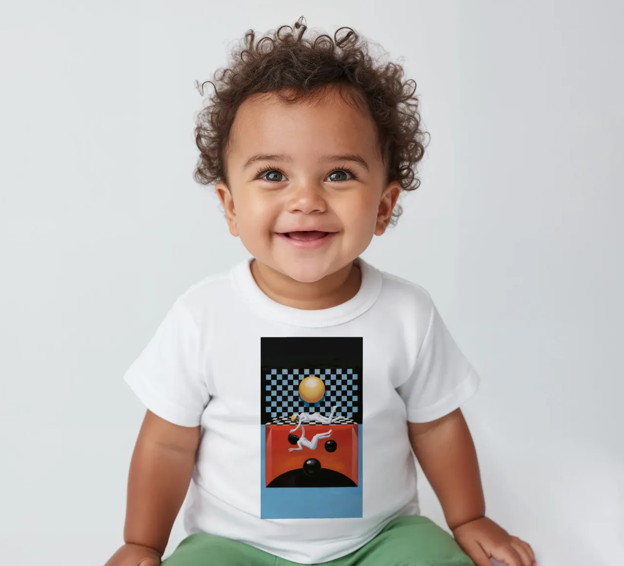 Soleil en damier Abstraction t-shirt pour bébé de Pan Denim