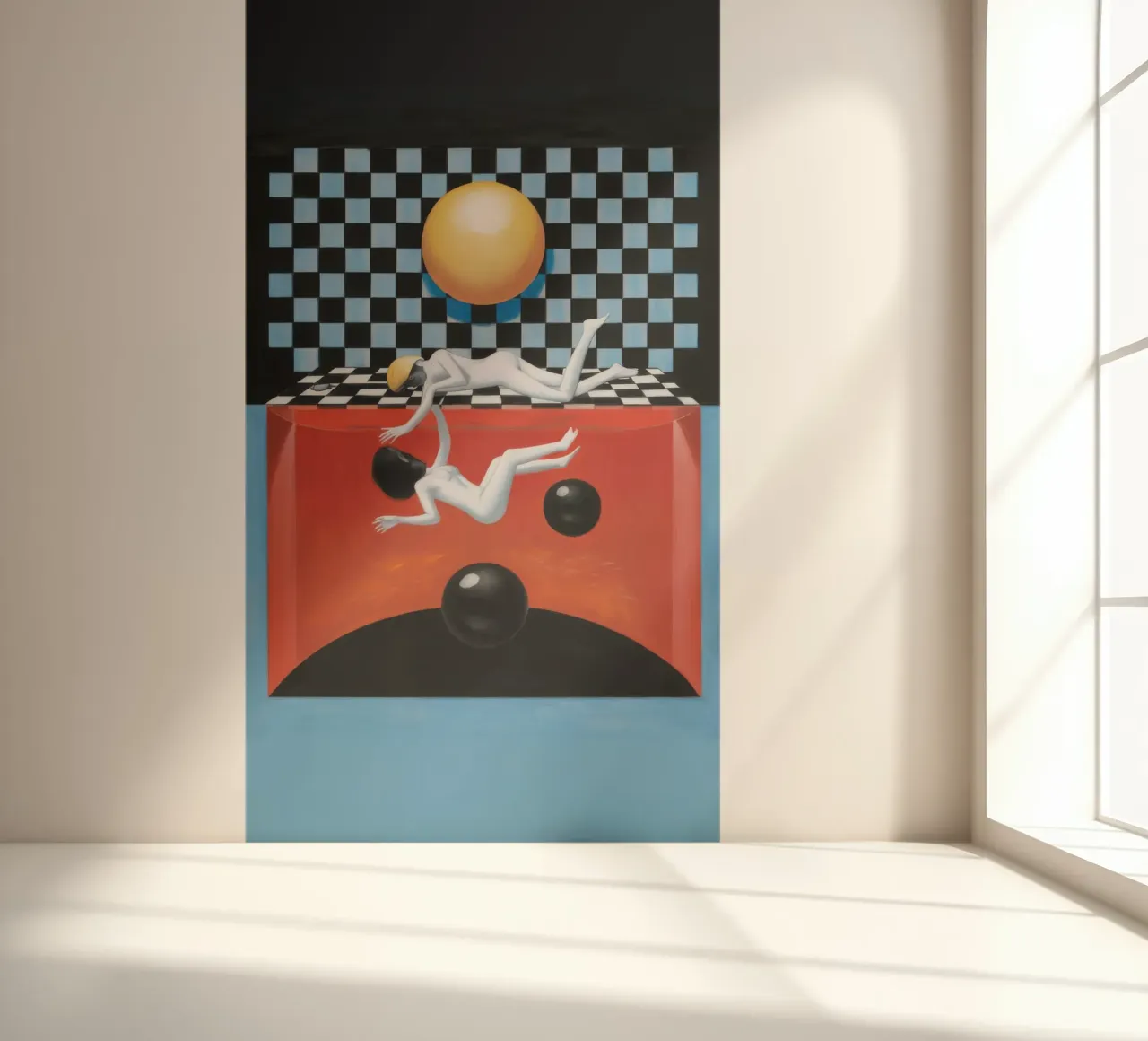 Soleil en damier Abstraction papier peint photo de Pan Denim