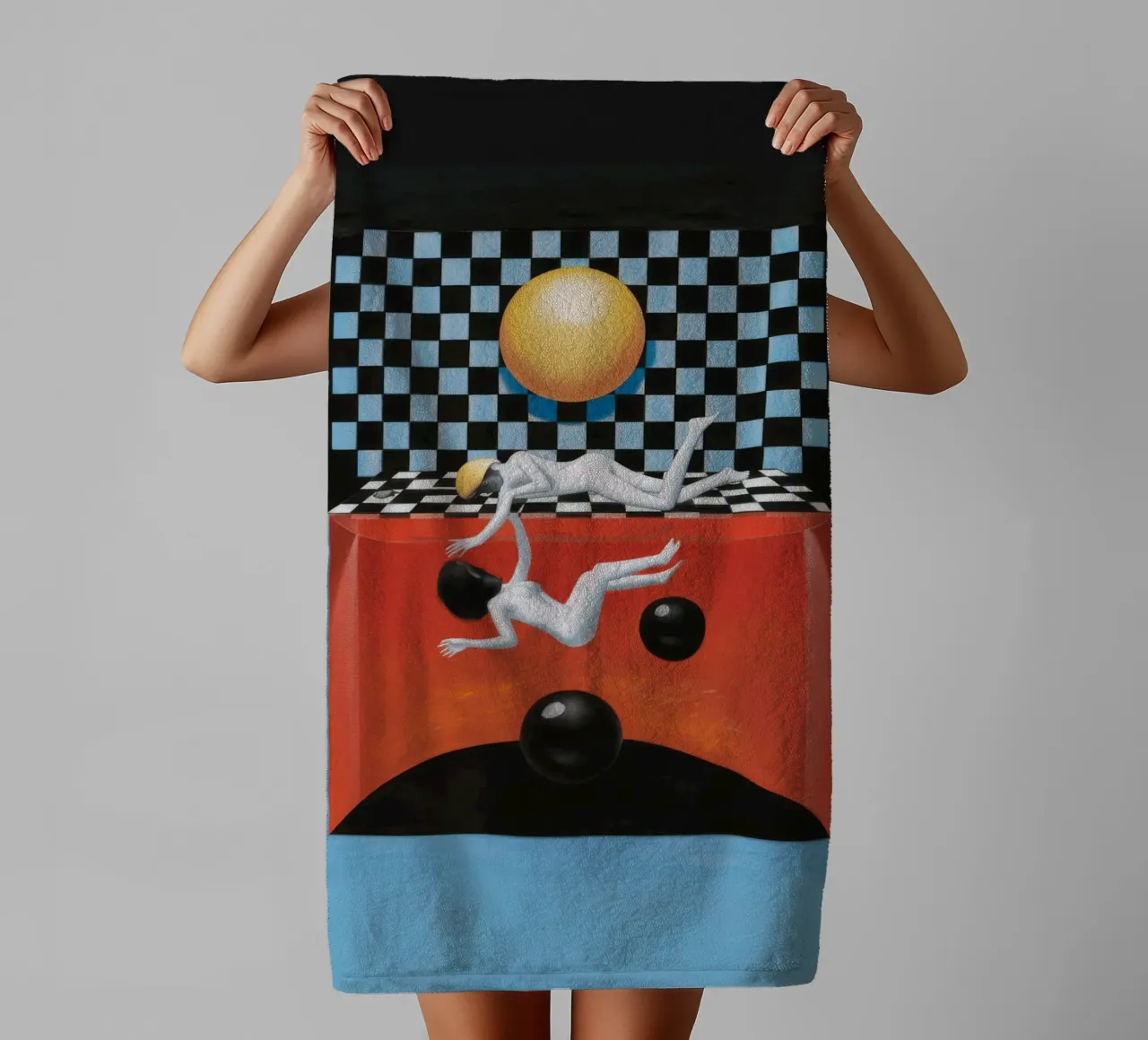 Checkered Sun Abstraction towel by Pan Denim
