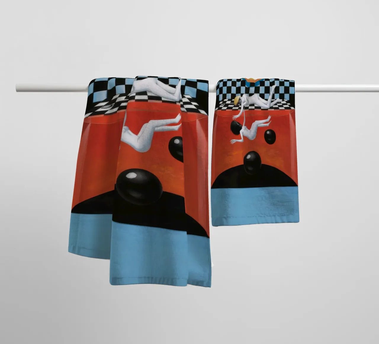 Checkered Sun Abstraction towel by Pan Denim