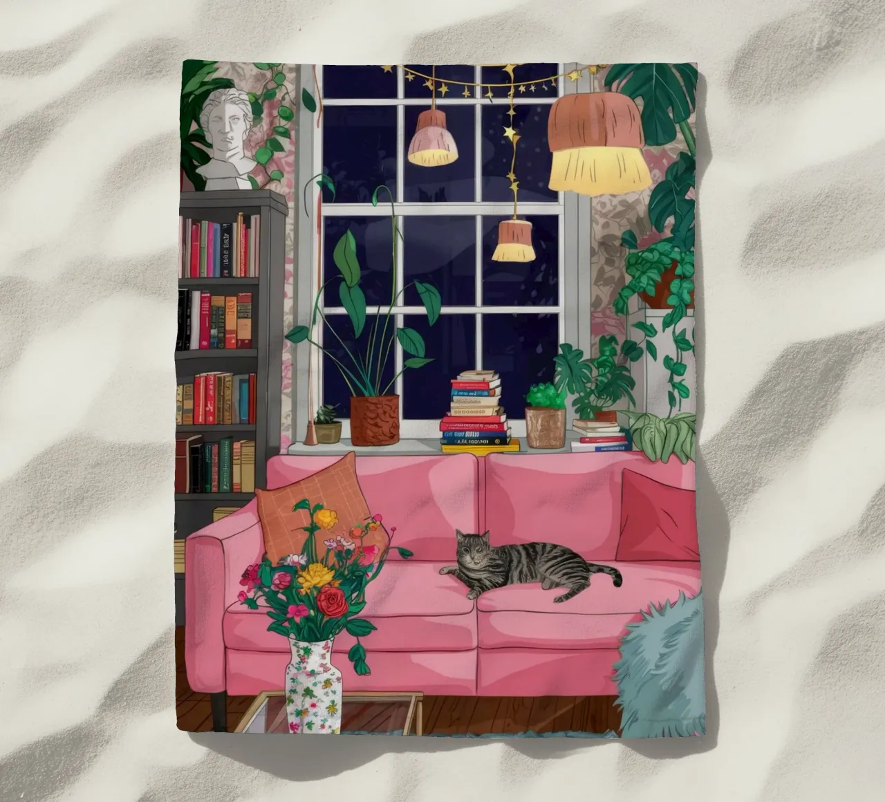 Nocturnal Reading Sanctuary beach towel by Haven Fantasy