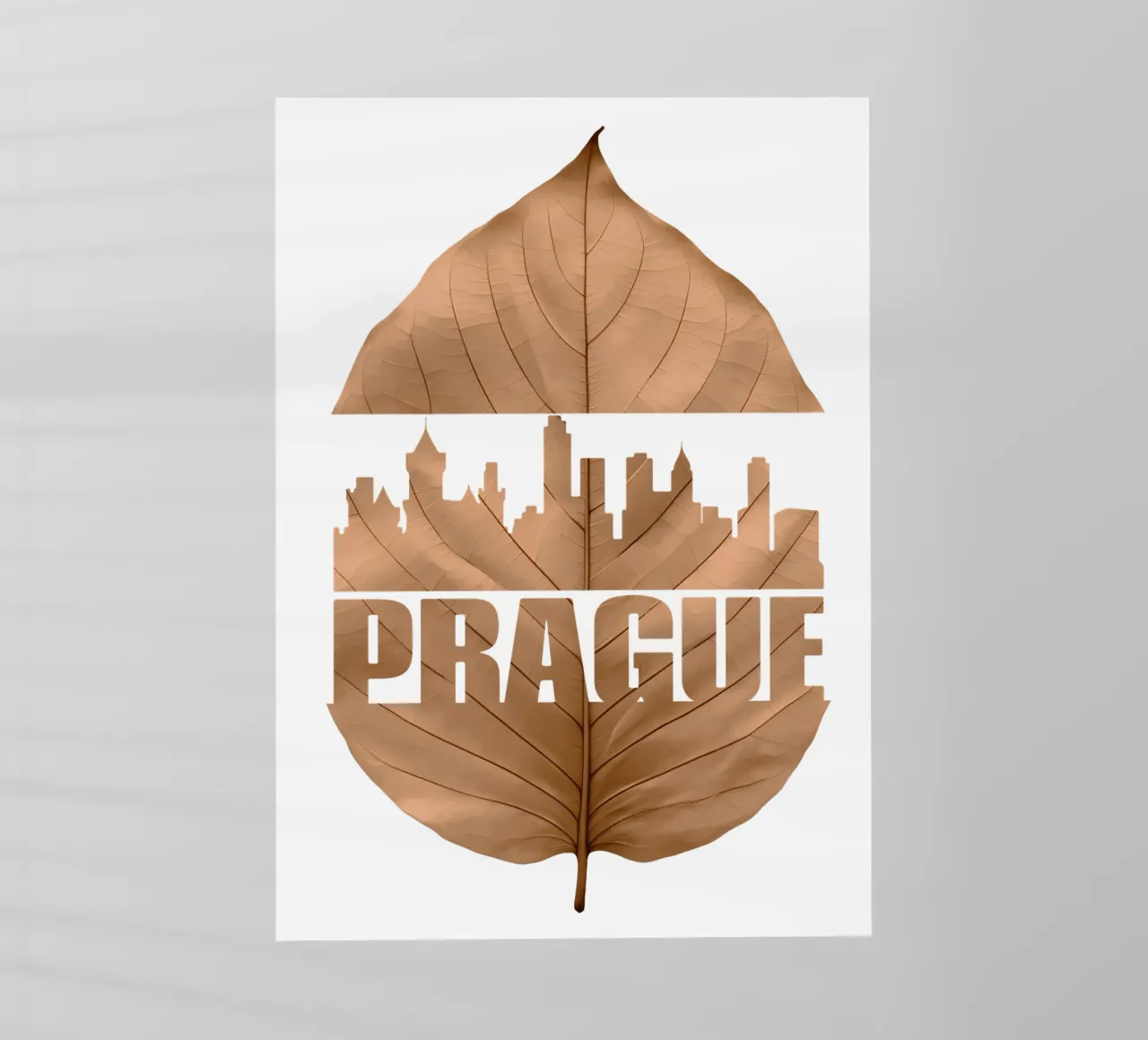 skyline della città di praga illustrazione di taglio delle foglie pellicola backlit da kahfiza