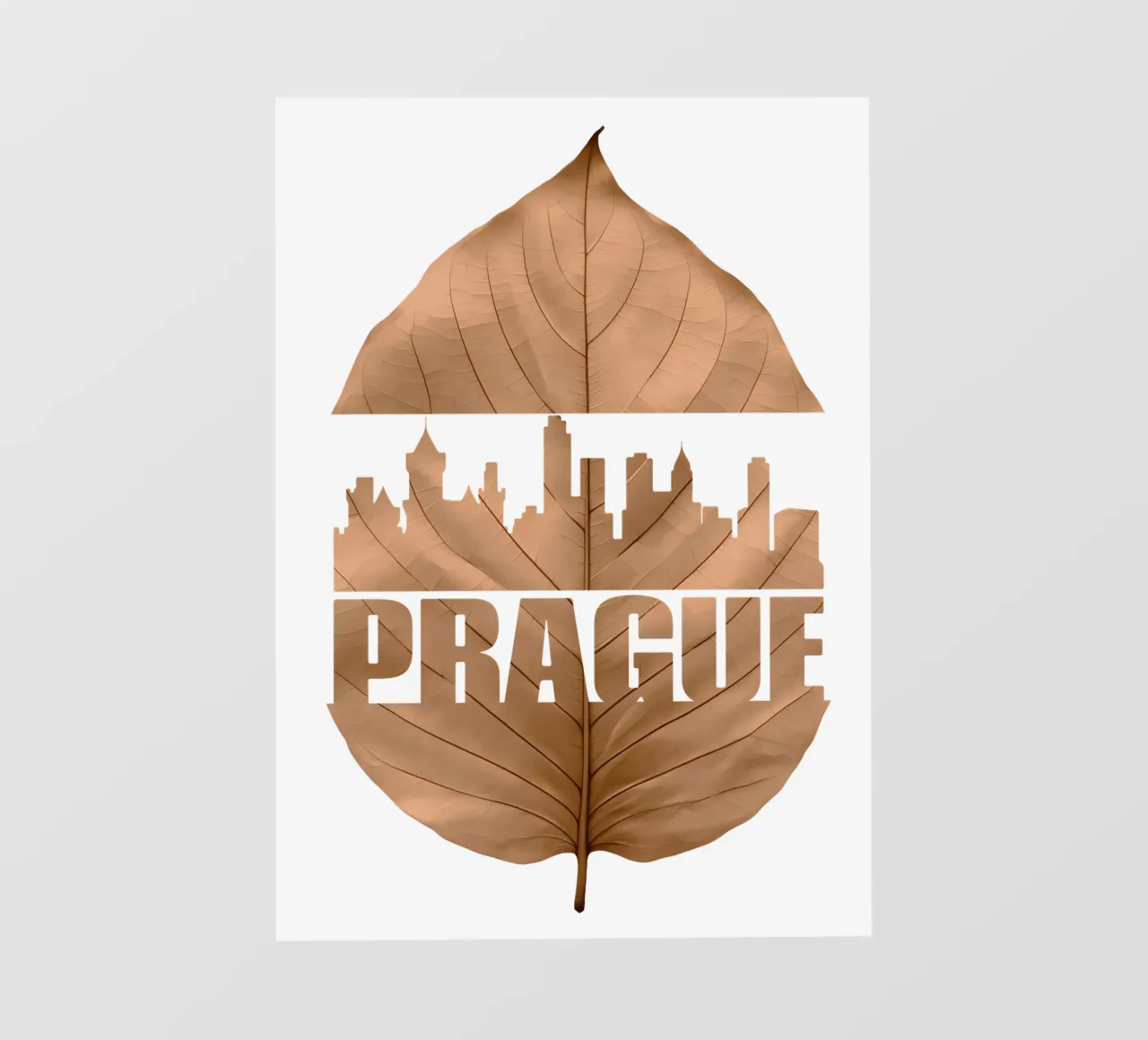 skyline della città di praga illustrazione di taglio delle foglie pellicola backlit da kahfiza