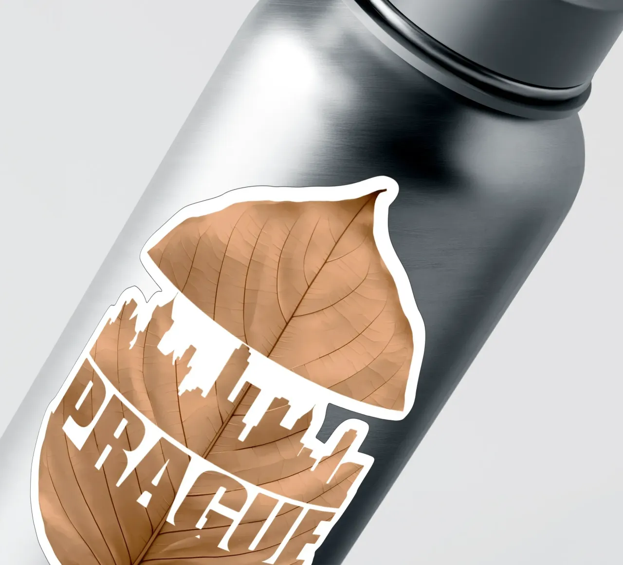 skyline della città di praga illustrazione di taglio delle foglie adesivo da kahfiza