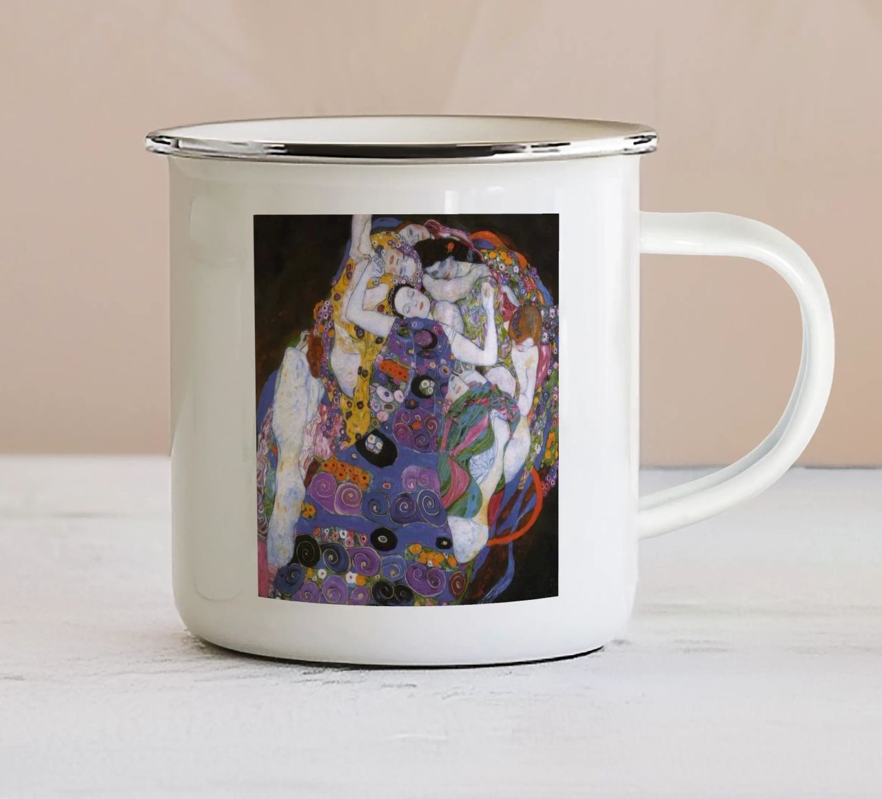 La fanciulla di Gustav Klimt tazza in smalto da betty hamilton