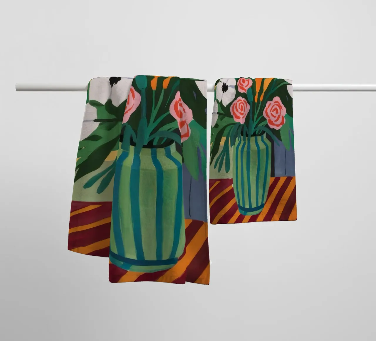 Fiori da tavola a righe asciugamano da bagno da Fable Tempa