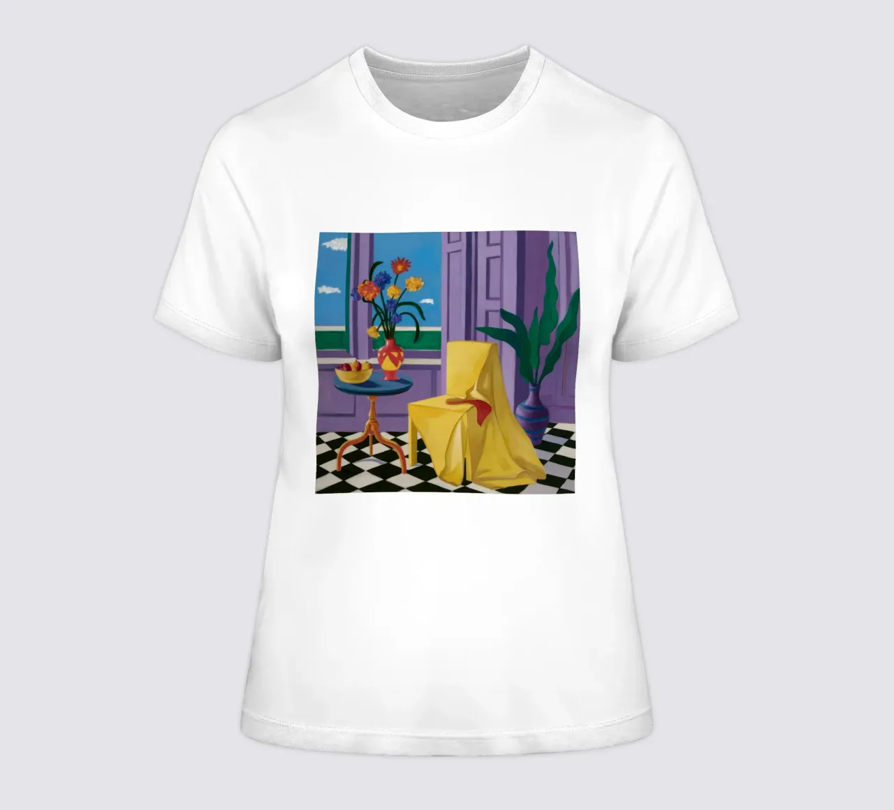 Drap jaune Immobilité t-shirt ajusté pour femmes de Haven Fantasy