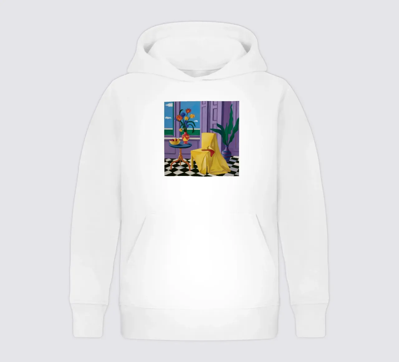 Yellow Drape Stillness kids hoodie by Haven Fantasy