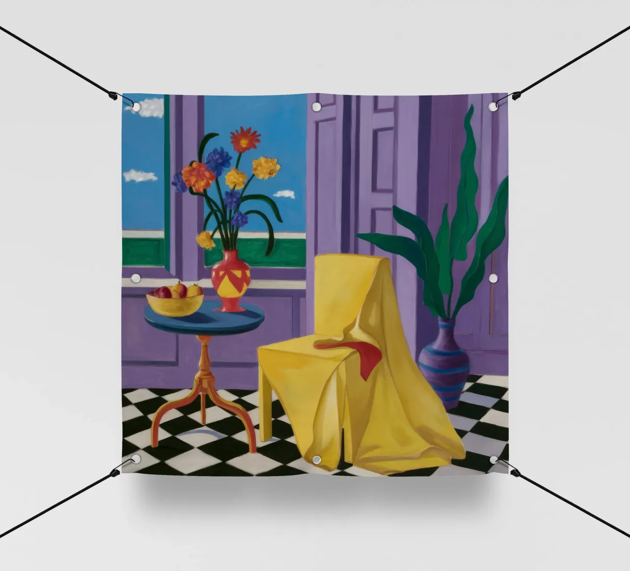 Drappo giallo Immobile telo in pvc da Haven Fantasy