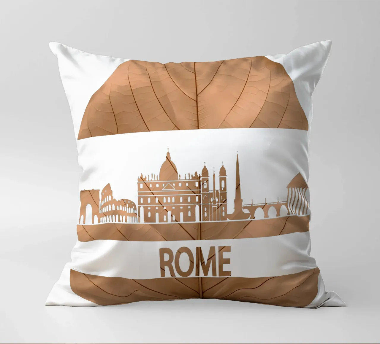 roma skyline fogliare ilustrazione cuscino da kahfiza