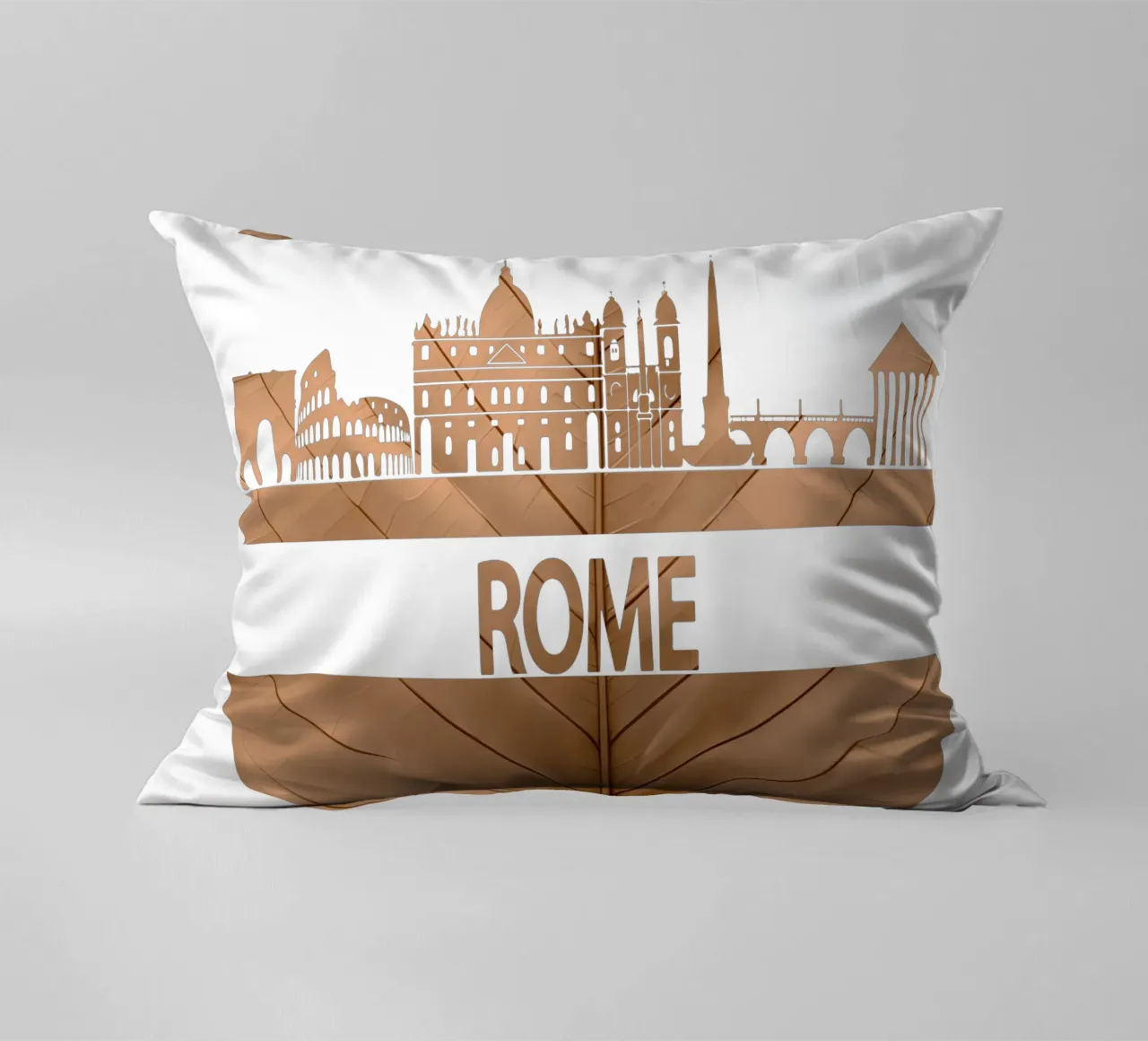 roma skyline fogliare ilustrazione cuscino da kahfiza