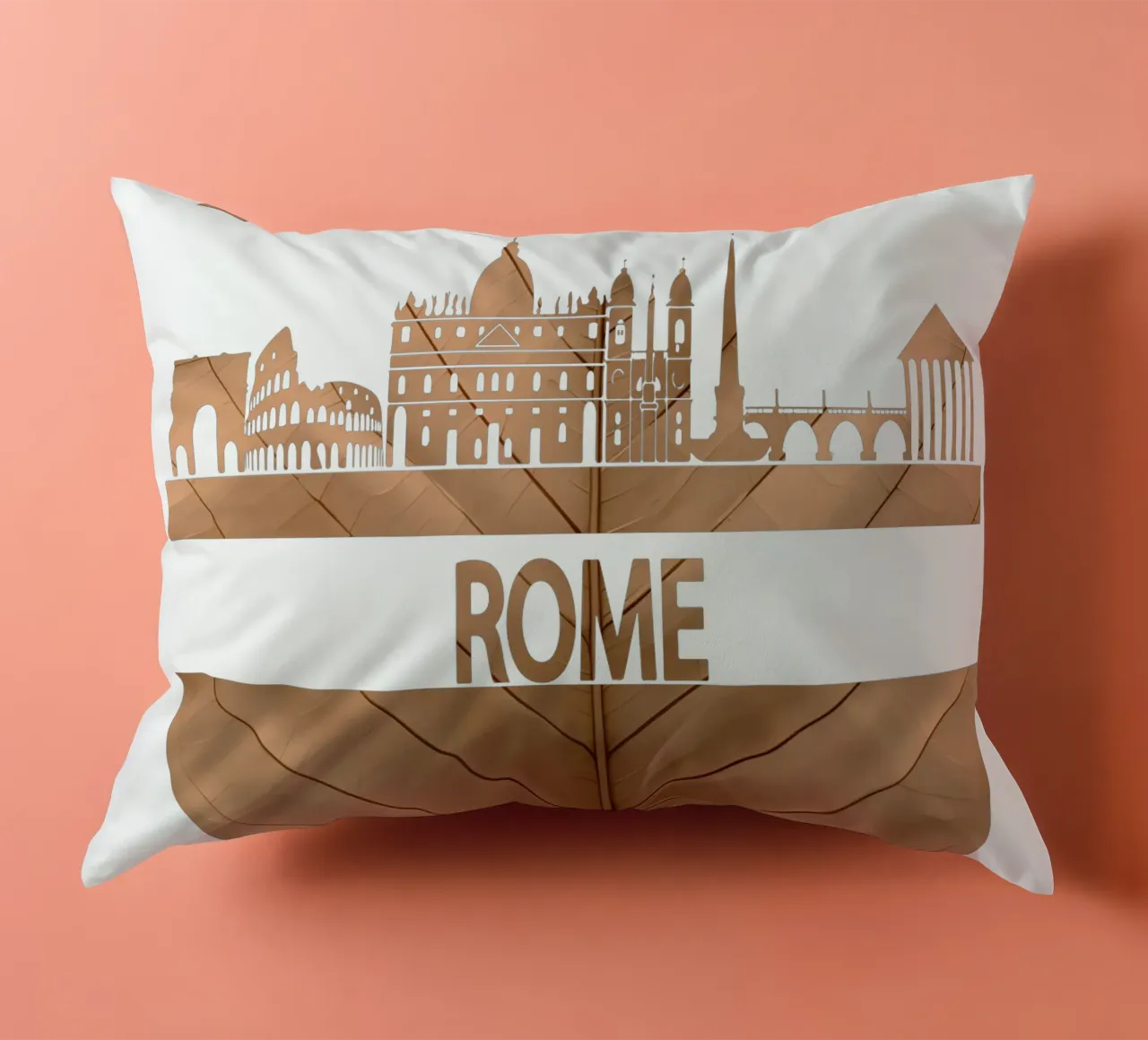 roma skyline fogliare ilustrazione cuscino da kahfiza