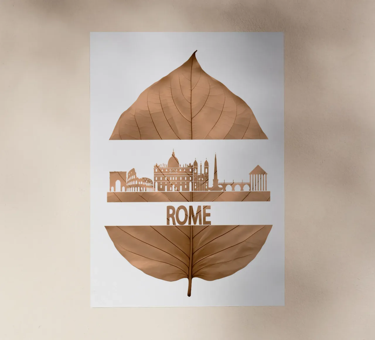 roma skyline fogliare ilustrazione pellicola backlit da kahfiza