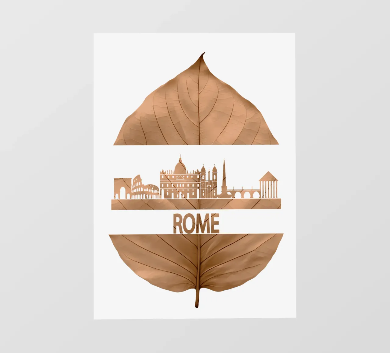 roma skyline fogliare ilustrazione pellicola backlit da kahfiza