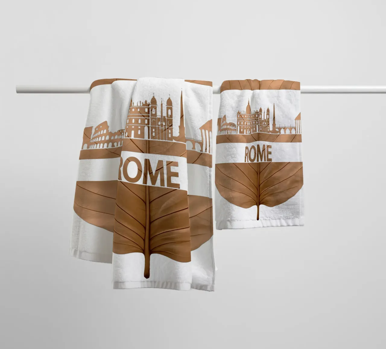 roma skyline fogliare ilustrazione asciugamano da bagno da kahfiza