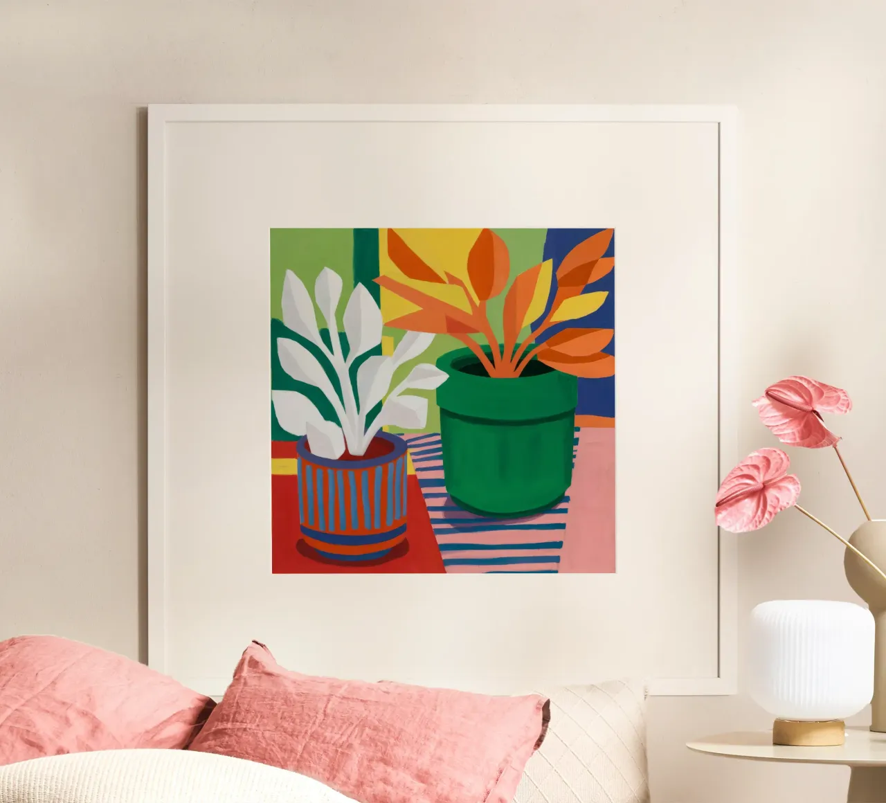 Verdant Blad Symfonie poster met kunststof frame van Tiga Bersama