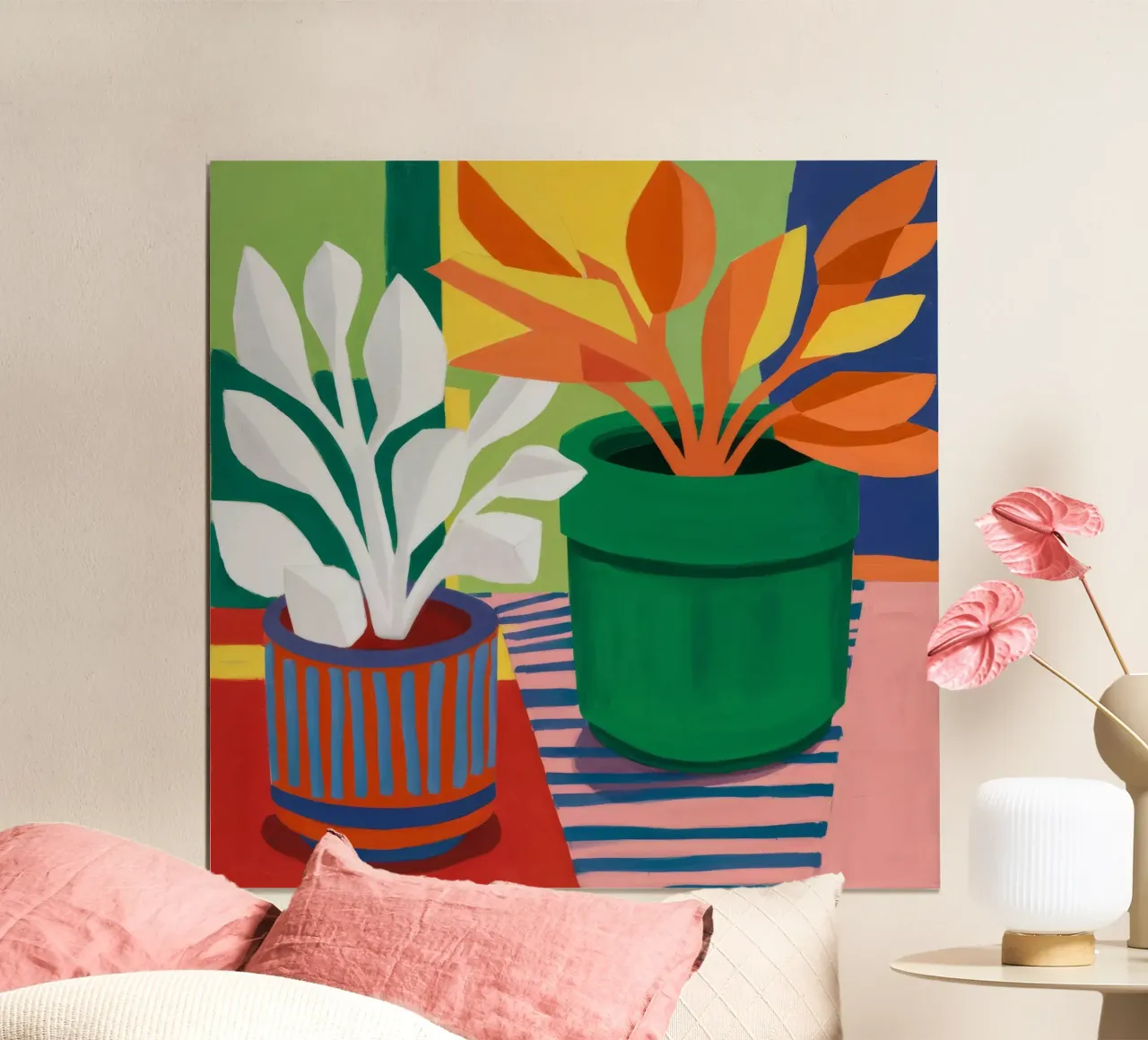 Verdant Blad Symfonie poster met kunststof frame van Tiga Bersama
