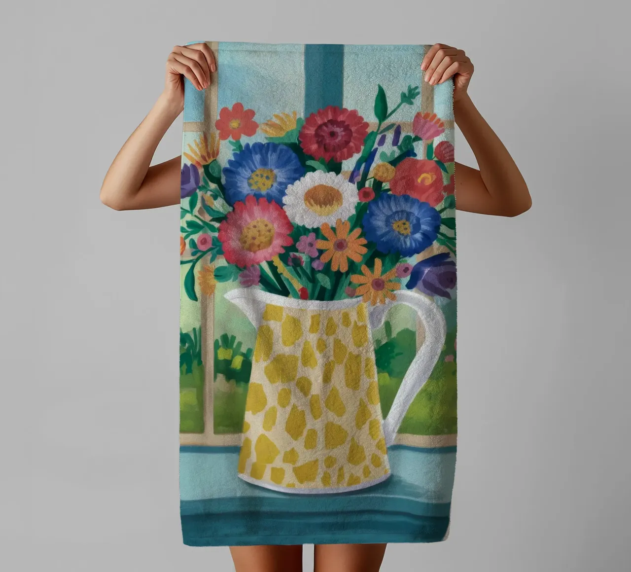Window Pane Bouquet Handtuch von Fable Tempa