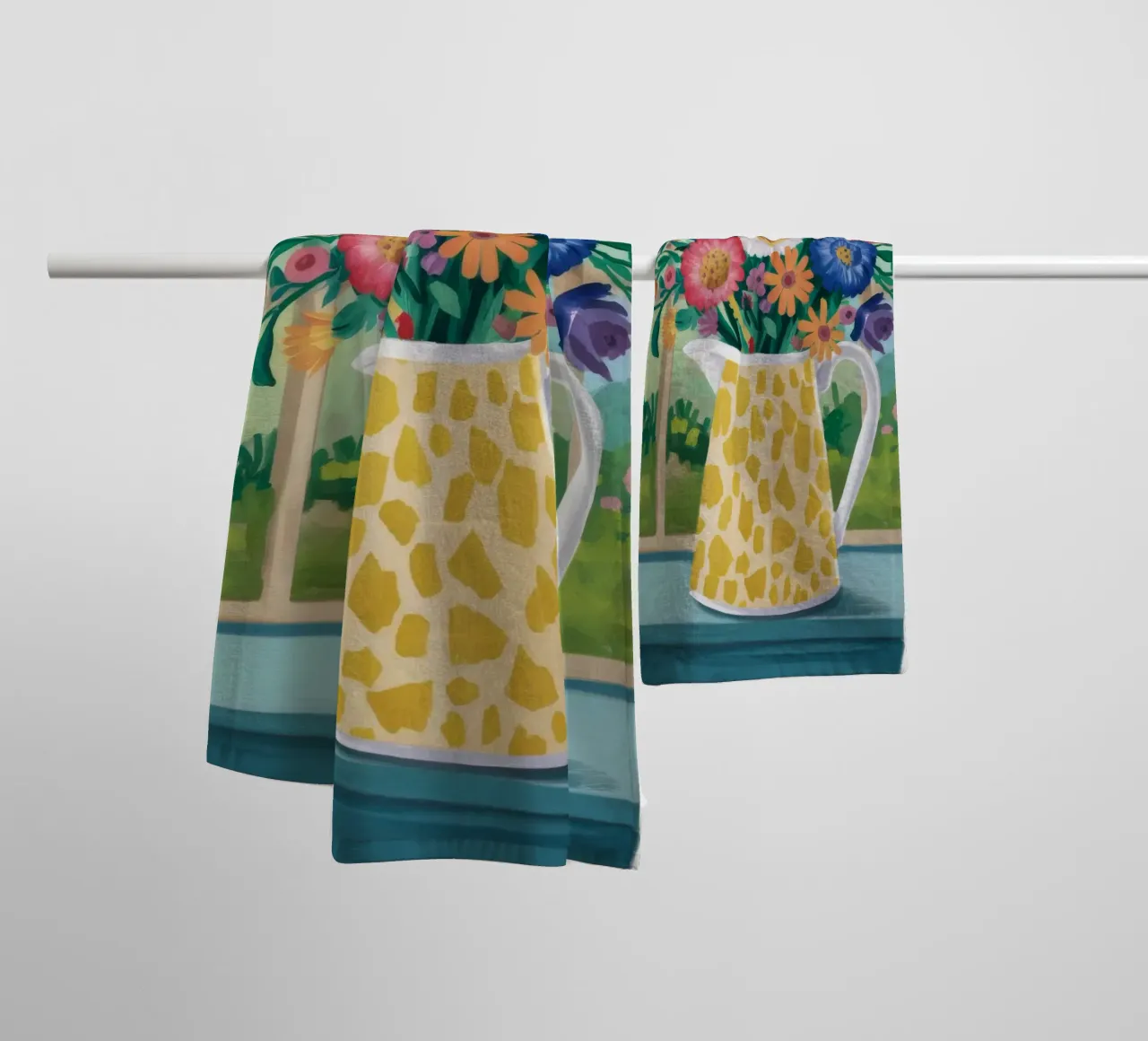 Window Pane Bouquet Handtuch von Fable Tempa