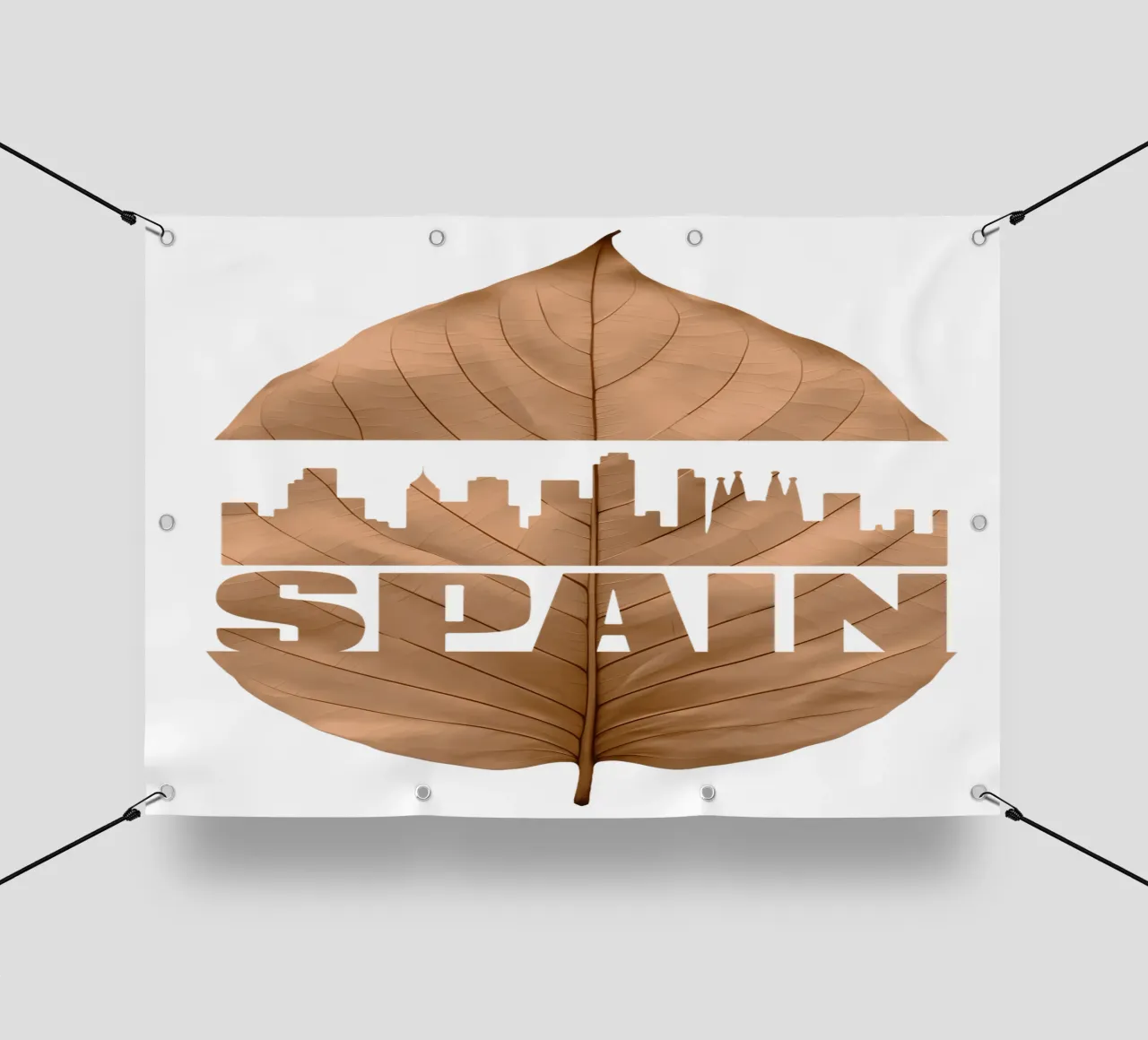 città di spagna skyline fogliare ilustrazione telo in pvc da kahfiza
